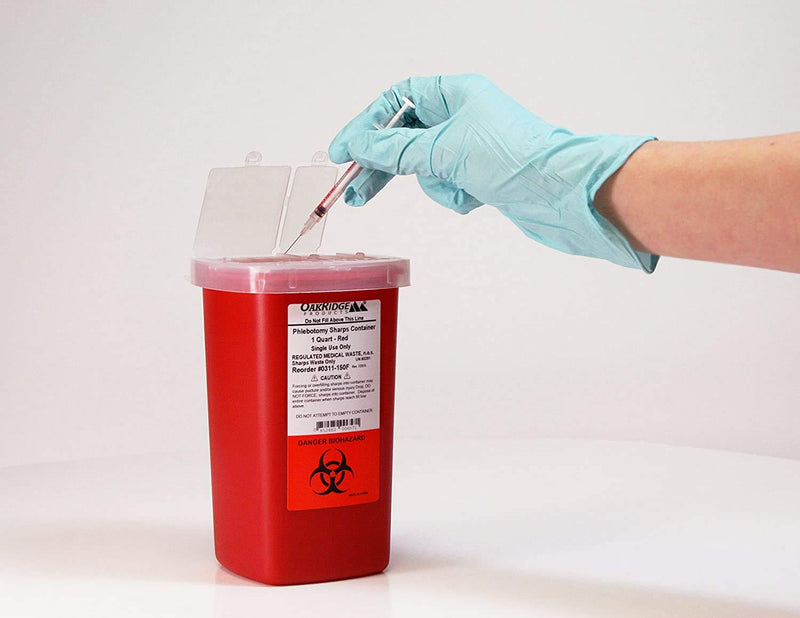 [Australia] - 1 Quart Size (Pack of 3) | Oakridge Products Sharps Container with Flip Lid | for Diabetics 