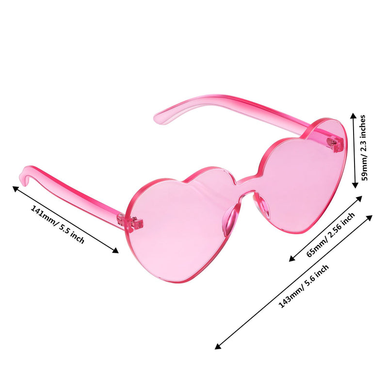 [Australia] - Maxdot Heart Shape Sunglasses Party Sunglasses Transparent Pink 