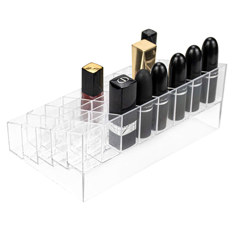 [Australia] - Hedume 2 Pack Lipstick Holder, 40 Slot Acrylic Lipstick & Makeup Organizer, Clear Cosmetic Display Case for Lipstick, Brushes, Bottles 