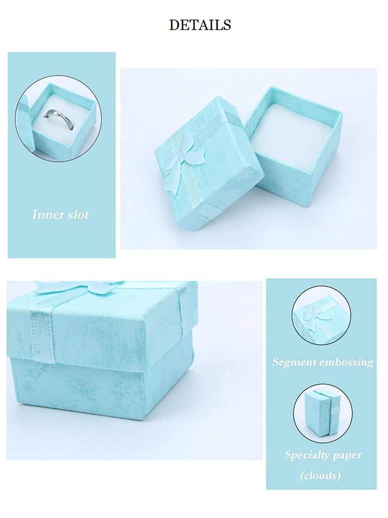 [Australia] - Qpower 16pc Cute Paper Jewelry Gifts Boxes Earring Necklaces Anniversaries Weddings Bracelet Round and Square for Lover Girlfriend Assorted Color 