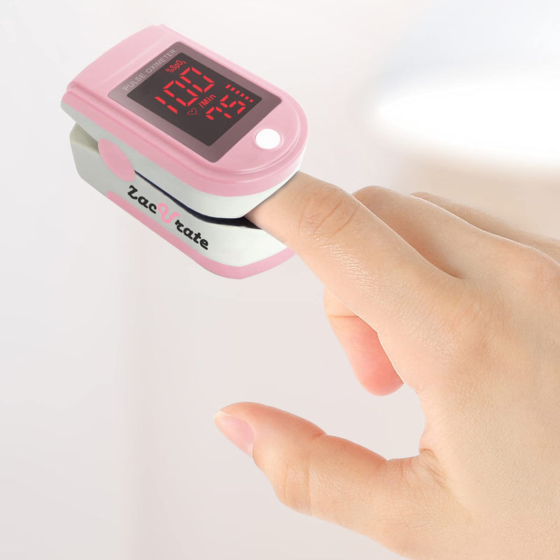 [Australia] - Zacurate Pro Series 500DL Fingertip Pulse Oximeter and Blood Oxygen Saturation Monitor (Blushing Pink) 