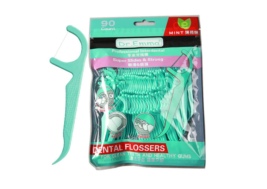 [Australia] - 90 Premium Dental Floss Stick Mint Flavour, Strong No Shred, Vegan Floss Best for Gingivitis Gum Disease Treatment, Bleeding Gums, Bad Breath Relief & Teeth Cleaning Hygienist Care- Pack 90 