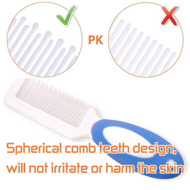 [Australia] - Baby Hair Brush and Comb Set for Newborns & Toddlers | Natural Soft Goat Bristles | Ideal for Cradle Cap | Perfect Baby Registry Gift (Blue) Blue 