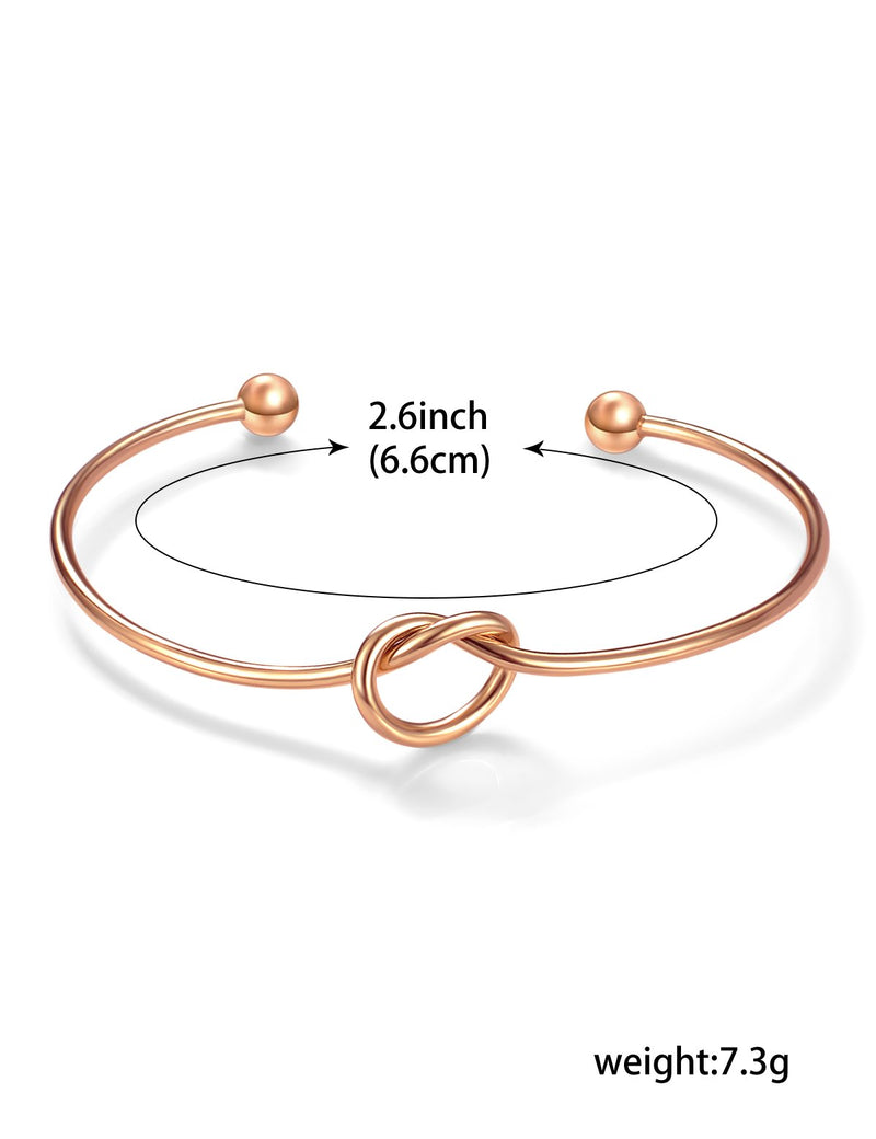 [Australia] - I Can't Tie The Knot Without You Bridesmaid Gift Cards Bridesmaid Bracelets Silver Tone- Set of 4,5,6 A. 0Rose Gold Tone 4 Sets 