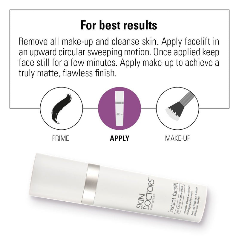 [Australia] - Skin Doctors Instant Facelift serum, make-up primer, instantly smoothes wrinkles, reduces fine lines, tones and lifts for younger looking skin, whilst acting as a matte primer. Works in minutes and lasts for hours. - 30ml 
