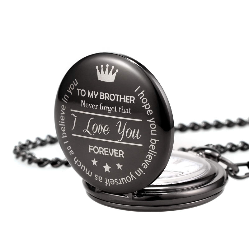[Australia] - TREEWETO Men's Pocket Watch Gifts for Men Brother Engraved to My Brother Christmas 