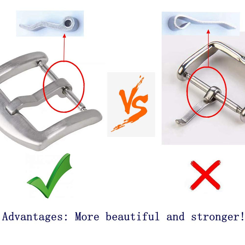 [Australia] - Dioway 4 Pieces 304 Stainless Steel Watch Buckle Clasp Replacement for Watch Bands Strap - 18mm 20mm 22mm 24mm Silver Watch Band Buckle 18mm(4pcs) 
