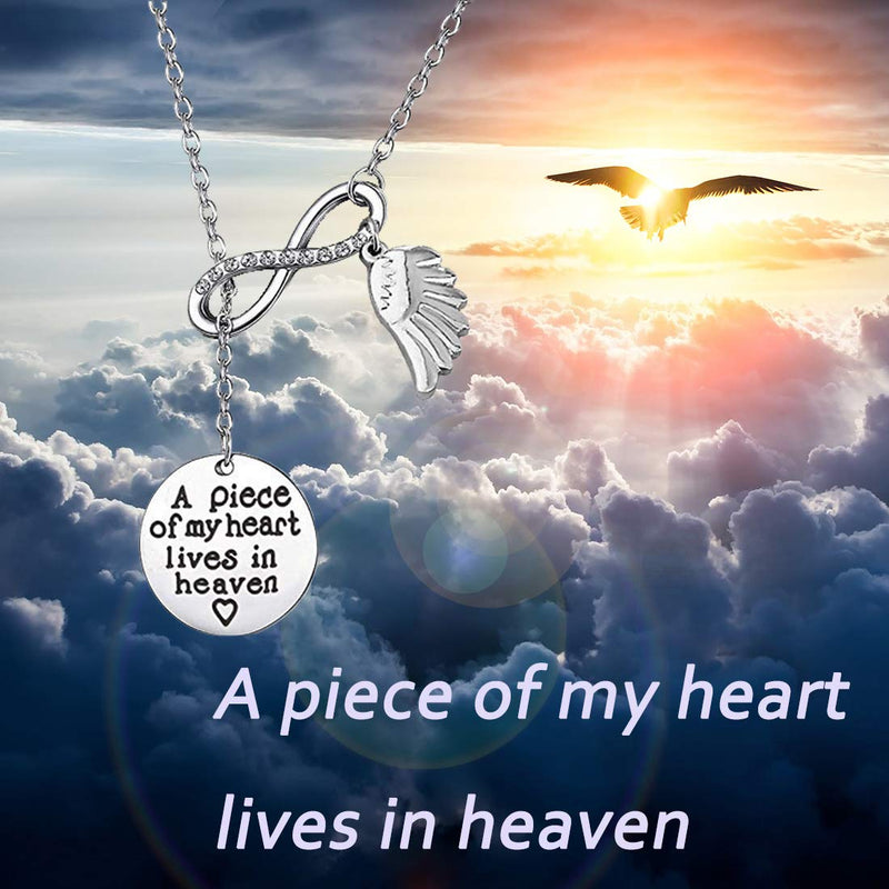 [Australia] - Memorial Jewelry Sympathy Gift A Piece of My Heart Lives In Heaven Lariat Y Necklace Loss Jewelry Gift Y neckalce 