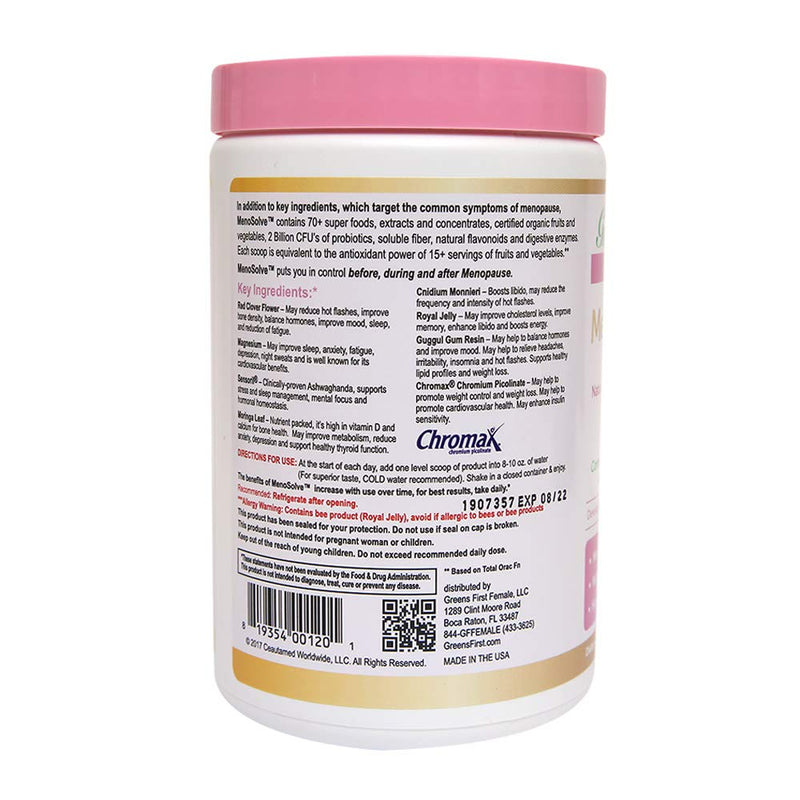 [Australia] - Greens First Female MenoSolve Plus Probiotics, Natural Relief for Menopause, 10.15 Ounce 
