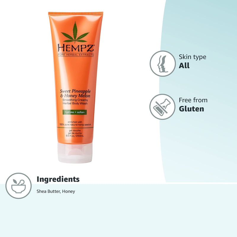 [Australia] - Hempz¬Æ Sweet Pineapple & Honey Melon Smoothing Creamy Herbal Body Wash, 250ml. 