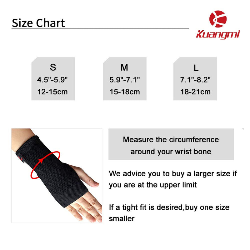 [Australia] - Kuangmi Compression Wrist Support Sleeve Palm Hand Brace Carpal Tunnel (Large (Pack of 2)) Large (Pack of 2) 