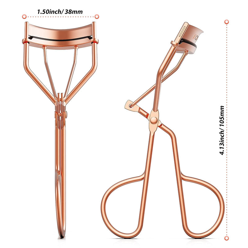 [Australia] - Eyelash Curler with Refill Pads - TOMEEM Professional Volumizing Lash Lift Kit Eyleash Curler with Eyelash Comb for Home & Travel Uses, Rose Gold 