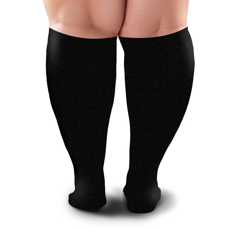 [Australia] - BLU HORN Knee High Compression Socks for Women and Men 20-30 mmHg - Everyday Use Improves Blood Circulation, Relieves Pain & Swelling XX-Large Black 