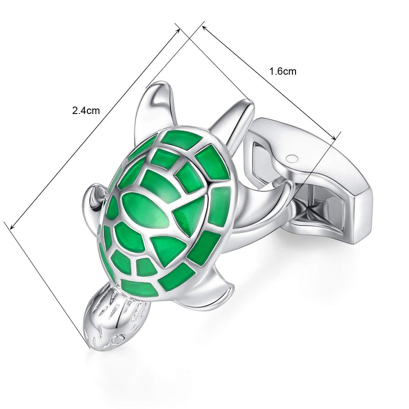 [Australia] - HONEY BEAR Sea Tortoise Turtle Cufflinks for Mens Stainless Steel Wedding Gift 