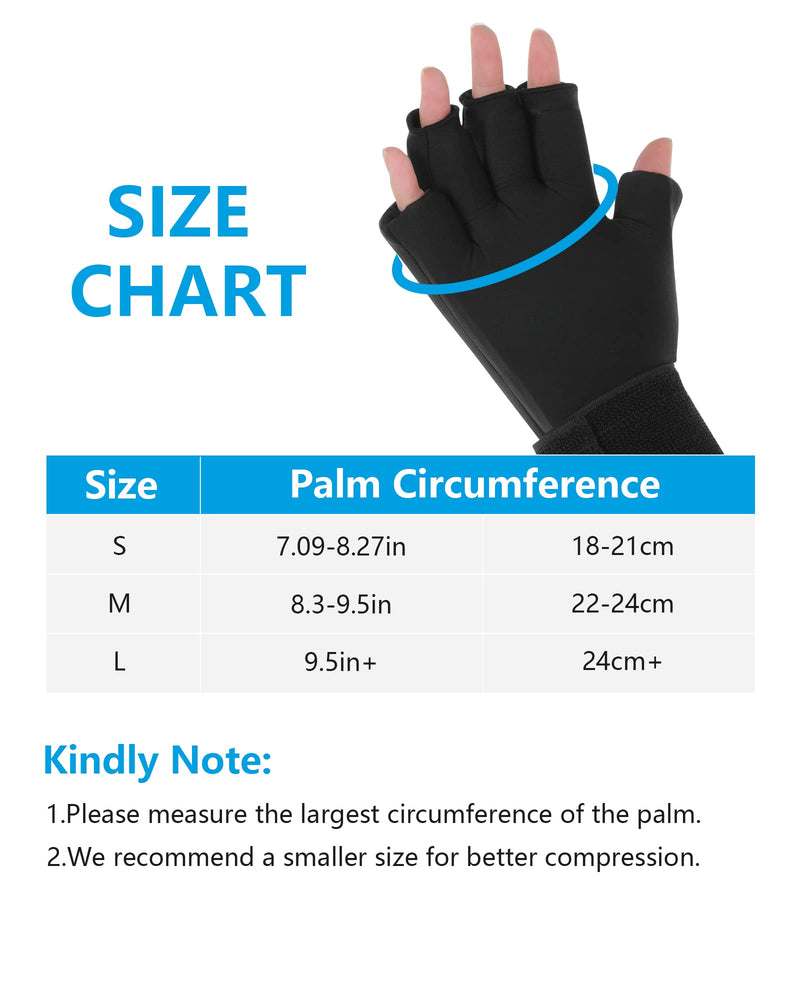 [Australia] - Luguiic Finger Arthritis Compression Ice Glove for Women and Men, Adjustable Wrist Strap Hand Wrist Ice Pack Pain Relief for Arthritis, Carpal Tunnel, Tendinitis Cold&Heat Therapy S Pack of ONE 