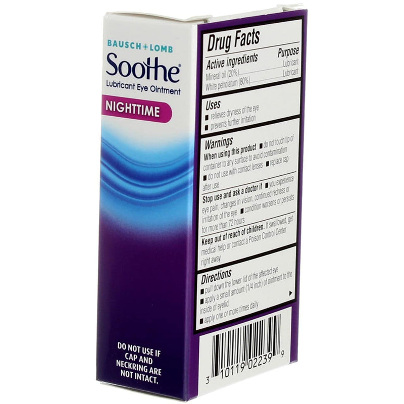 [Australia] - Bausch + Lomb Soothe Lubricant Eye Ointment Night Time - 0.13 oz, Pack of 6 