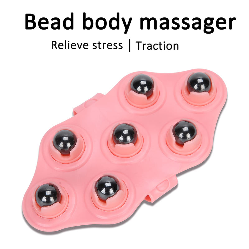 [Australia] - Palm Shaped Massage Glove Body Massager with 7 360-degree-roller Metal Roller Ball, Deep Tissue Massage Roller Glove for Neck Chest Foot Hamstrings Thighs 