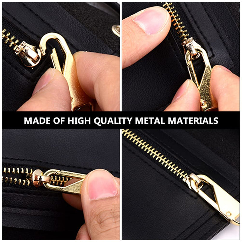 [Australia] - SOIMISS 4pcs Zipper Pull Replacement Zipper Slider Pull Tab Universal Detachable Zipper Fixer Metal Zipper Head Repair Kit for Luggage Suitcases Bag Boots Clothing 