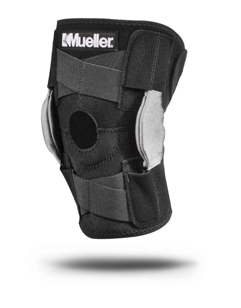 [Australia] - Mueller Sports Medicine Adjustable Hinged Knee Brace, Black/Gray, One Size Fits Most 