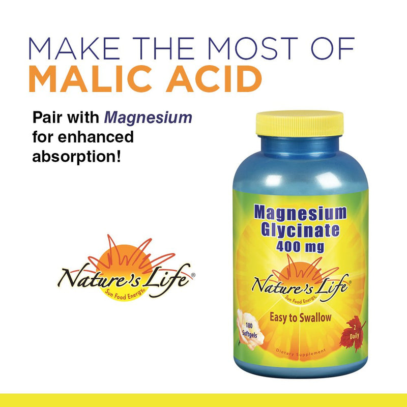 [Australia] - Nature's Life Malic Acid 800 mg | Chelating Agent May Help Support Energy & Muscle Comfort | No Gluten, Non-GMO | 250 Count 250 Count (Pack of 1) 
