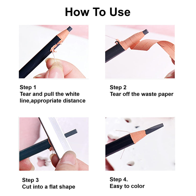 [Australia] - Waterproof Eyebrows Pencil Microblading Eyebrow Pen Supplies Pull Cord Peel-off Brow Pencil Create Long-Lasting Clear Wild Eyebrows (5 Black) 