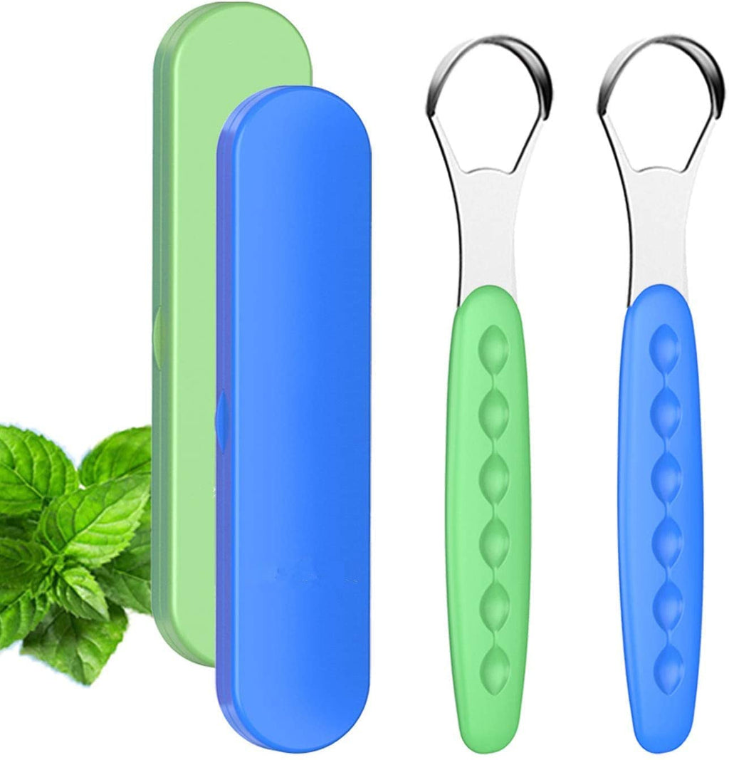 [Australia] - Tongue Scraper Cleaner for Adults & Kids, Medical Grade Stainless Steel Tongue Brush Set,Oral Self Care, for Fresh Breath Dental Eliminate Bad Breath in Seconds (2 pcs) 