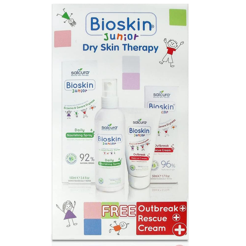 [Australia] - Salcura Natural Skin Therapy Bioskin Junior Daily Nourishing Spray 250ml & Bioskin Junior Outbreak Rescue Cream 150ml Duo Pack 250ml & 150ml 