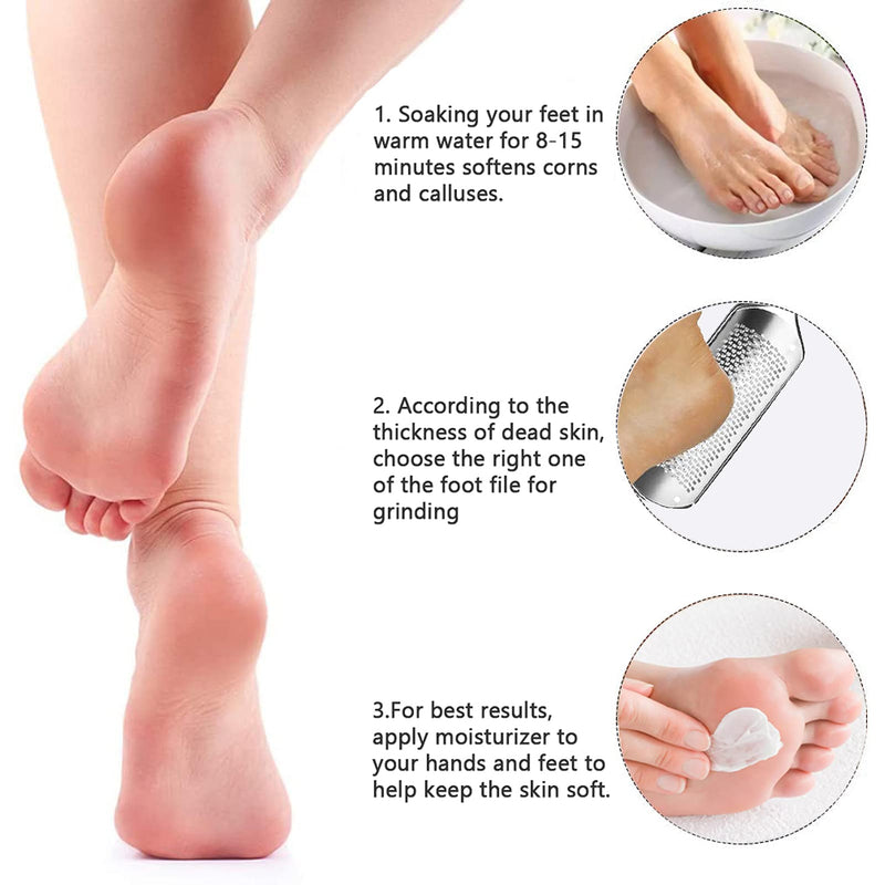 [Australia] - Foot Files Hard Skin Remover, Heel Scraper Scrubber Rasp Grater Professional Pedicure Care Tool for Dead Rough Skin Dry Cracked Feet 