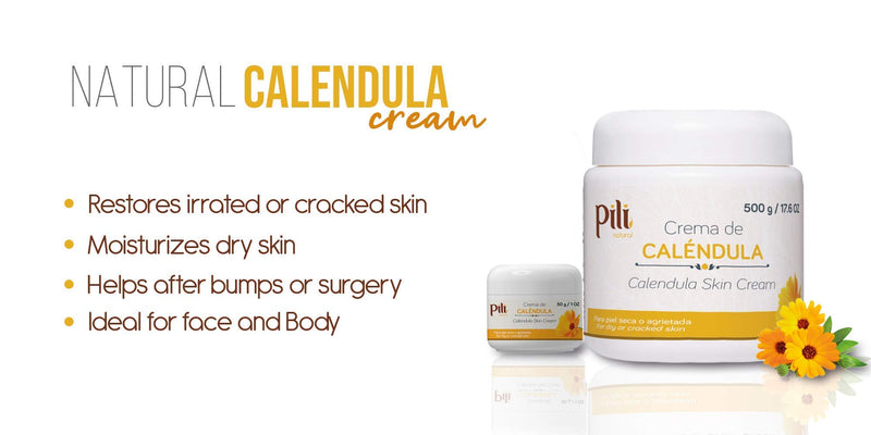 [Australia] - Pili Natural Calendula Cream - Moisturizing Cream for Rough, Dry, or Chapped Skin - Crema de Calendula (1 oz /Unit) 1 Ounce (Pack of 1) 