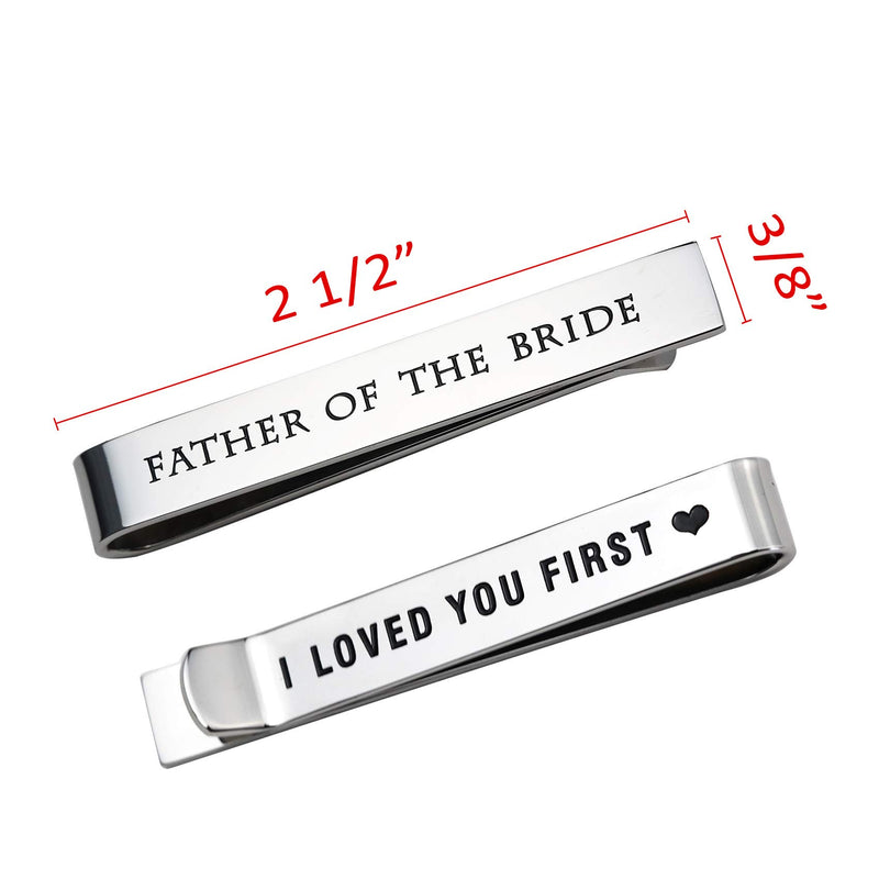 [Australia] - LParkin Father of The Bride Gifts Father of The Groom Gifts Wedding Tie Clips Gifts for Groomsmen from The Bride Stainless Steel Tie Bars Father of The Bride-White 