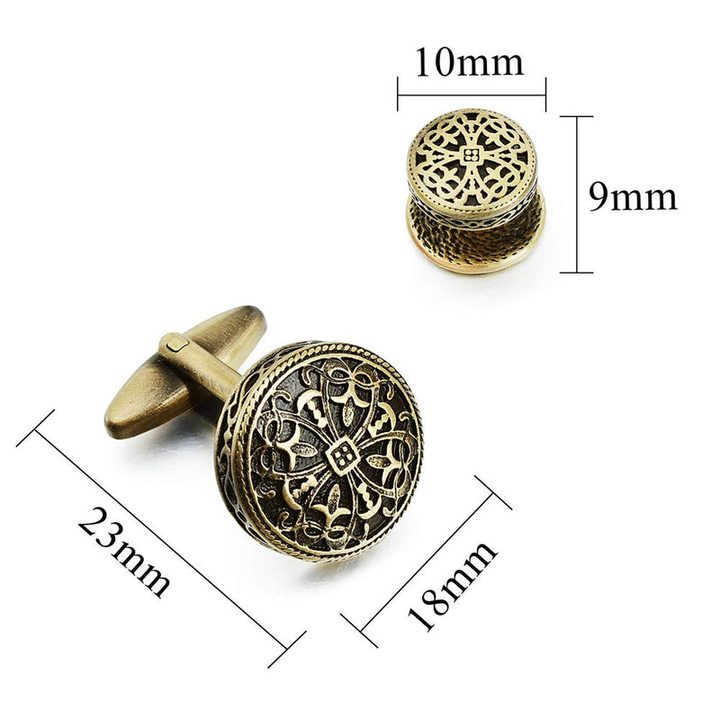 [Australia] - HAWSON Cufflink for Men with Tuxedo Shirt Studs, Cufflink and Tuxedo Shirt Studs for Men, Silver and Gold Tone Cuff Links for Men Anti-Brass ( 1 pairs cufflinks + 4 pcs studs) 