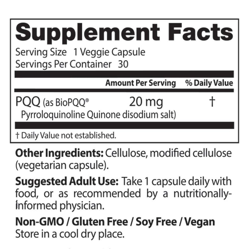 [Australia] - Doctor's Best PQQ with BioPQQ, Non-GMO, Vegan, Gluten & Soy Free, 20 mg, 30 Count 