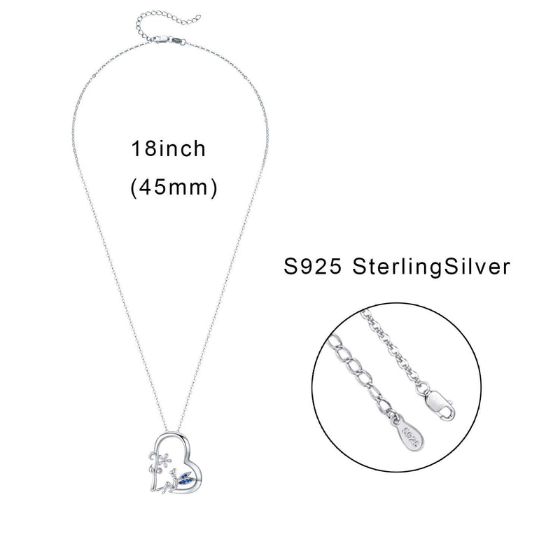 [Australia] - CUOKA MIRACLE Fairy Necklace, Flower Girl Necklace S925 Sterling Silver Heart Pendant Necklace Fairy Jewelry Gift for Women Teen Girlfriend 