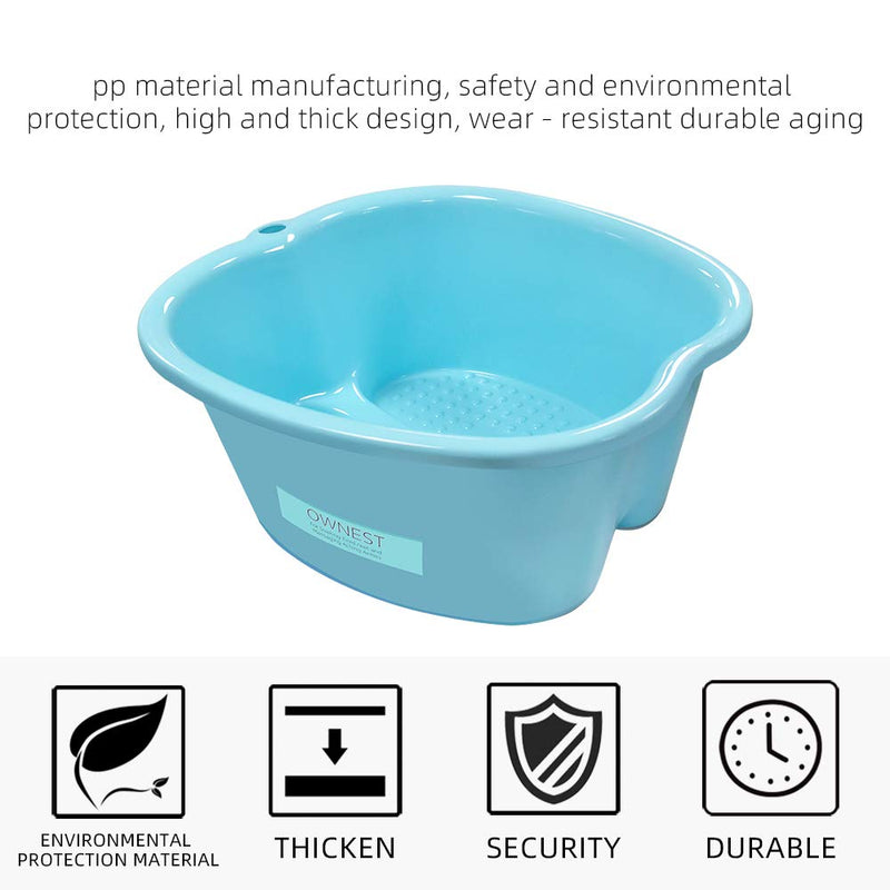 [Australia] - Ownest Foot Bath Spa,Water Spa and Foot Massage, Sturdy Plastic Foot Basin for Soaking Foot,Toe Nails, and Ankles,Pedicure,Portable Foot Tub-Blue A-blue 