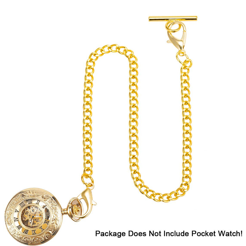 [Australia] - SIBOSUN Pocket Watch Chain Double Albert T-Bar - Antique 29 Inch Chains Vest Waistcoat Gold 