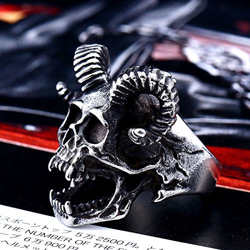 [Australia] - ZMY Home Genuine Stainless Steel Ring Jewelry for Men Fashion Punk Biker Skull Rings A 7 