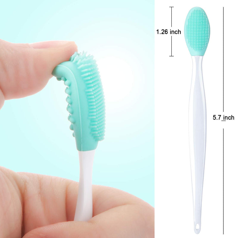 [Australia] - 4 Pieces Silicone Exfoliating Lip Brush Tool Double-sided Soft Lip Brush for Smoother and Fuller Lip Appearance (Rose Red, Yellow, Mint Green, Pink) Rose Red, Yellow, Mint Green, Pink 