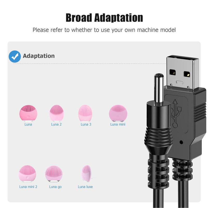 [Australia] - Charger for Foreo Luna Fairwill Toothbrush, Ancable USB Charger Compatible with Fairwill Toothbrush Foreo Luna 3/Luna Mini 3/LUNA/luna 2/luna mini/luna mini 2/Luna go/LUNA/LUXE 1 