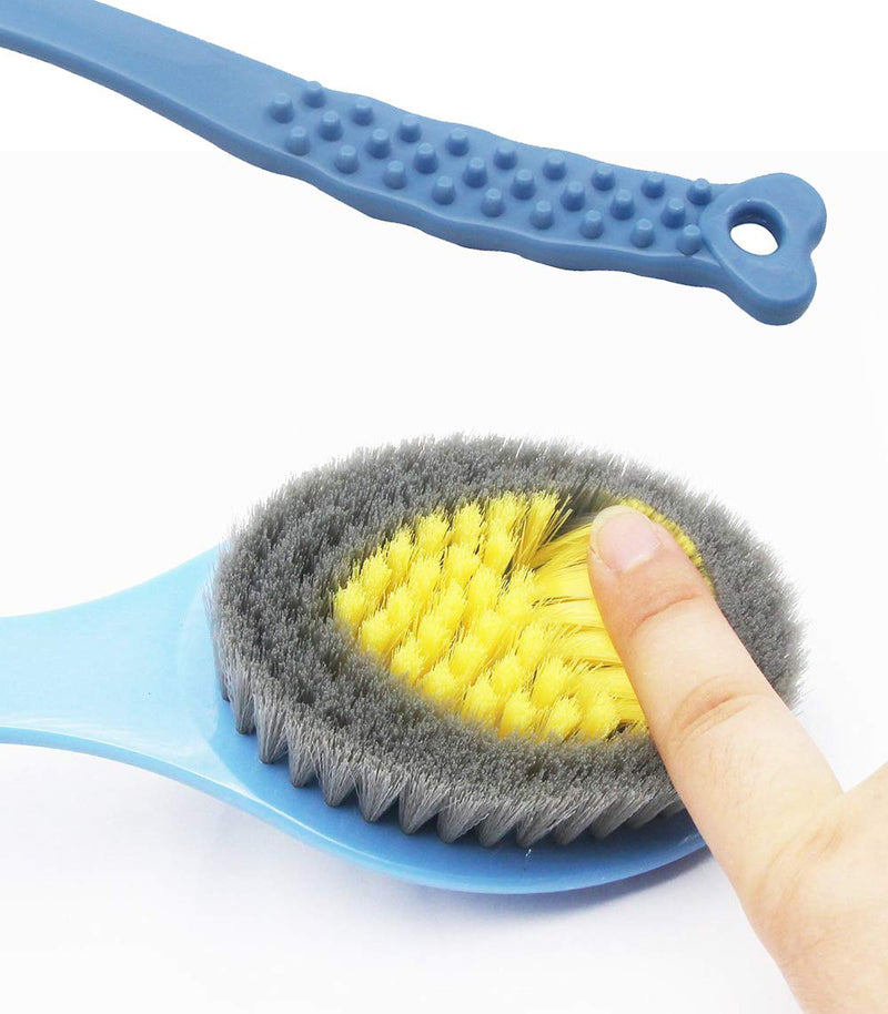 [Australia] - QiCheng&LYS Bath Brush with Long Handle,Back Cleaning Brush,Back Scrubber -Bath & Shower Body Brush -14in (Blue) Blue 