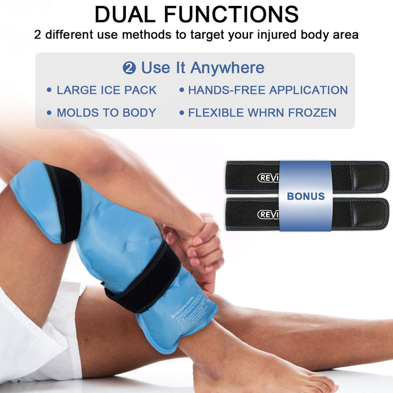 [Australia] - REVIX Full Back Ice Pack for Injuries Reusable Large Gel Ice Wrap for Back Pain Relief from Swelling, Bruises & Sprains by Cold Compression Therapy, XXL 