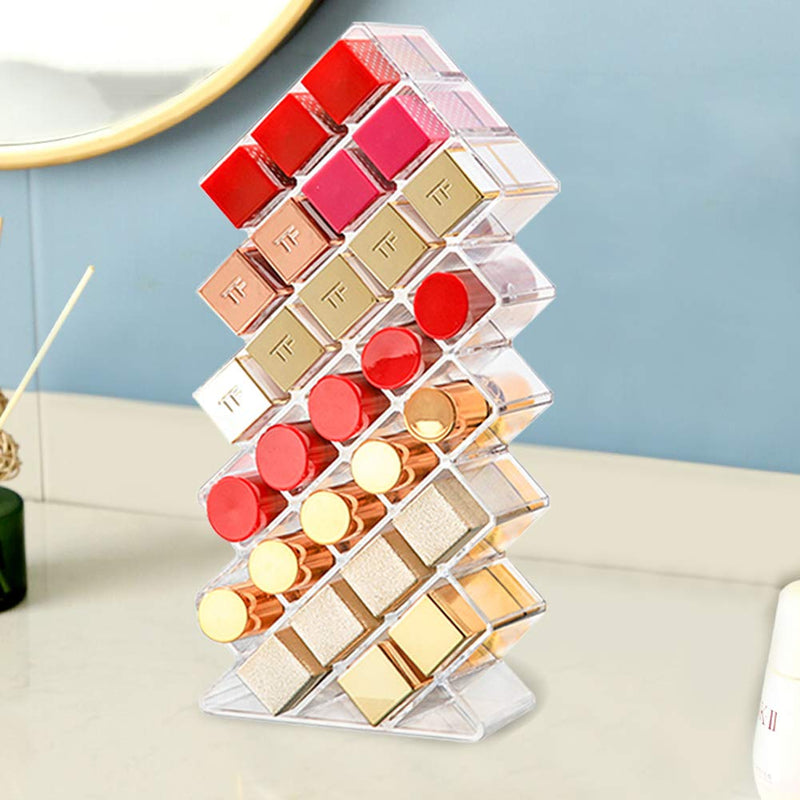 [Australia] - Tasybox Clear Lipstick Holder Organizer, 28 Spaces Acrylic Lipgloss Organizers and Storage Box Display Stand 