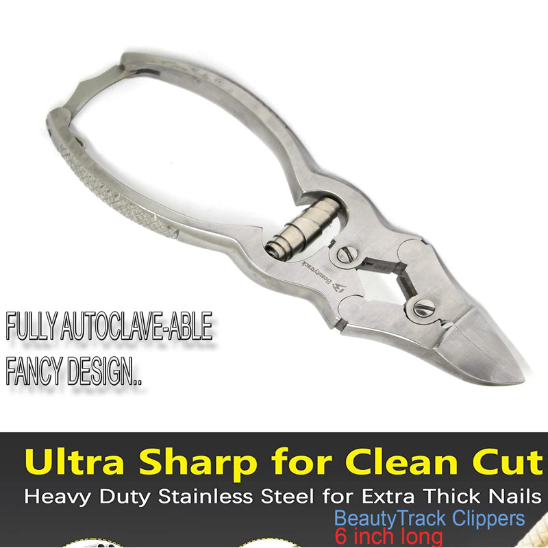 [Australia] - BeautyTrack Thick Nail Cutter Clippers for Cutting Nails Podiatry Nail Clipper Instruments for Ingrown Thick Nails Wit Storage Case 
