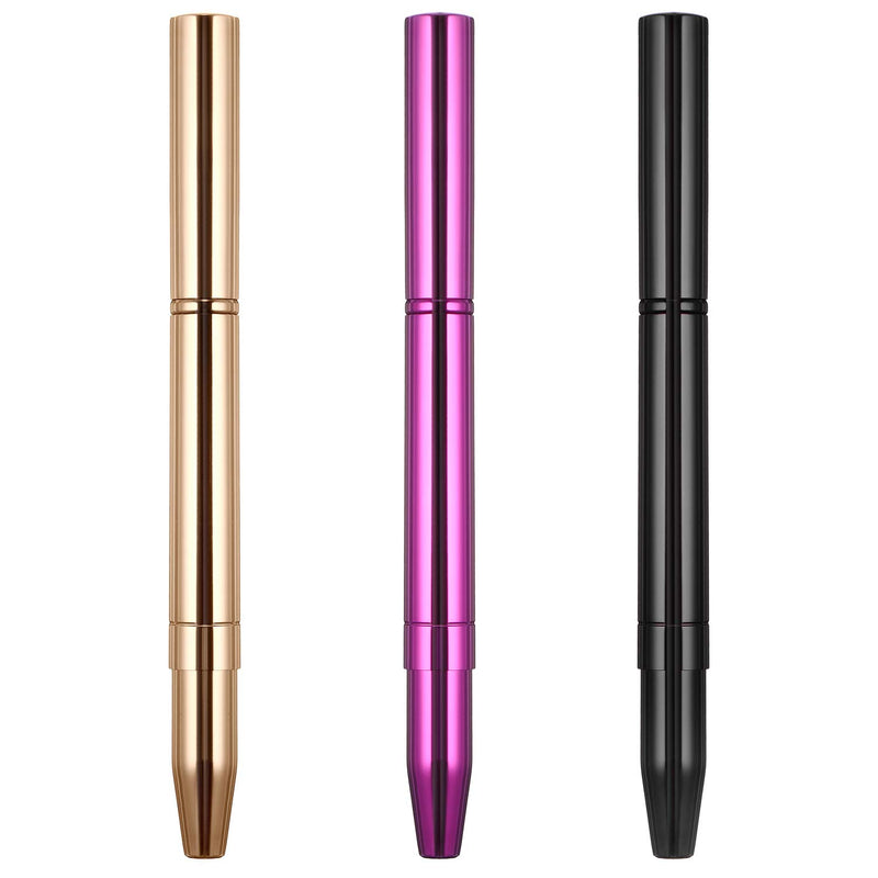 [Australia] - Dual End Lip Brush Concealer Brushes 3 Pieces Retractable Lipstick Eyeshadow Foundation Makeup Brush Tool Applicators Set（Gold, Black, Purple） Gold, Black, Purple 