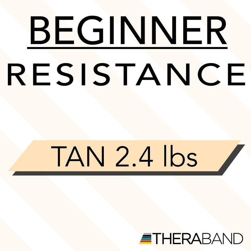 [Australia] - THERABAND Resistance Bands, 6 Yard Roll Professional Latex Elastic Band For Upper Body, Lower Body, & Core Exercise, Physical Therapy, Pilates, Home Workouts, & Rehab, Tan, Extra Thin Beginner Level 1 