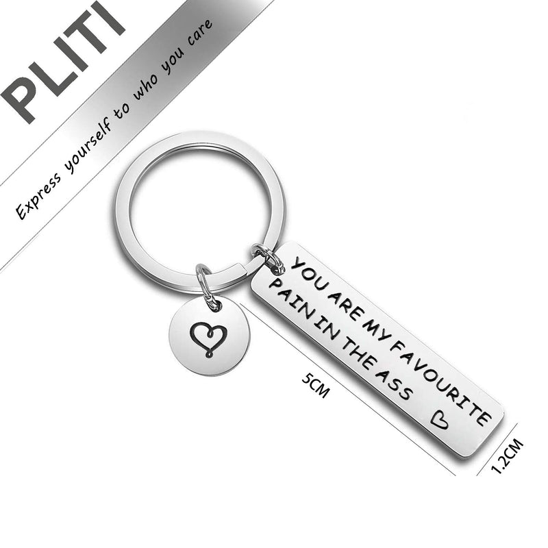 [Australia] - PLITI Daughter Son Gift You are My Favorite Pain in The Ass Funny Keychain Daughter Son Keychain from Mom Favorite ASS Pain Key 