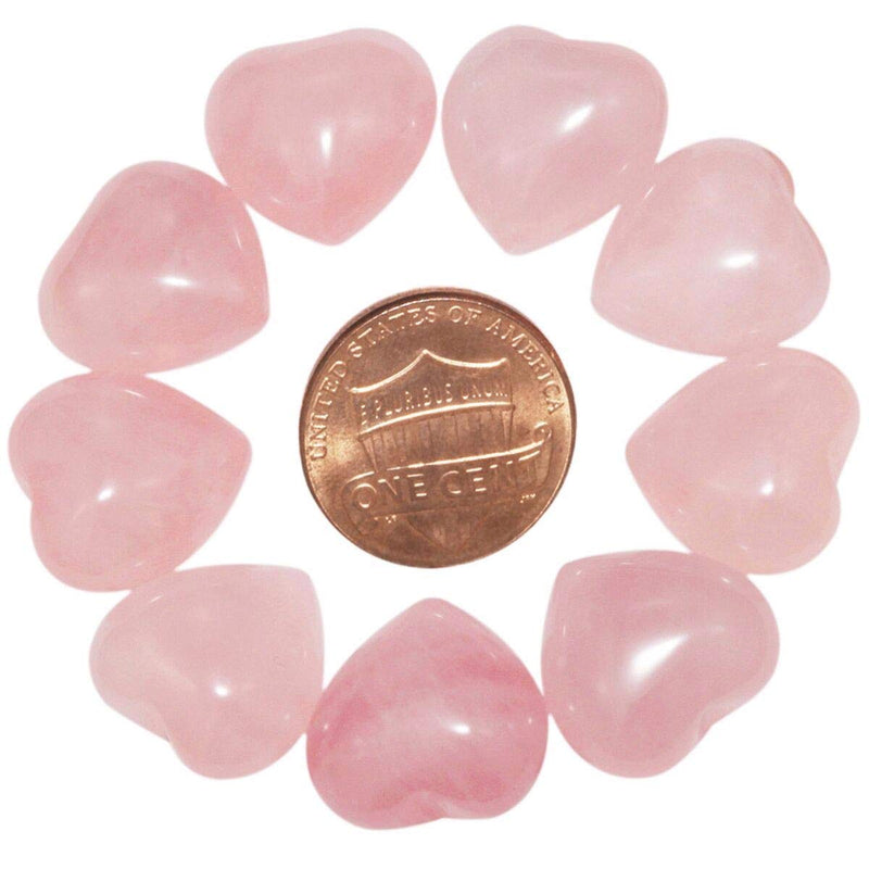 [Australia] - SUNYIK Natural Rose Quartz Pocket Mini Puff Heart Worry Healing Palm Stone Pack of 10(0.5") #1-rose Quartz Pack of 10(0.5") 