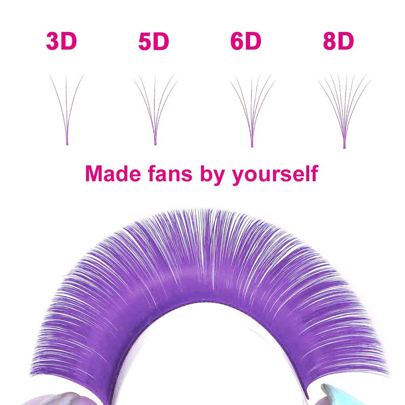 [Australia] - Volume Lashes Purple Self Fanning Lashes D Curl 0.07 15-20mm Mixed Tray Easy Fan lashes Self Fan Lashes(purple easy fan 0.07-D-mix15-20 ) Mix (15-20) Purple-0.07-D 