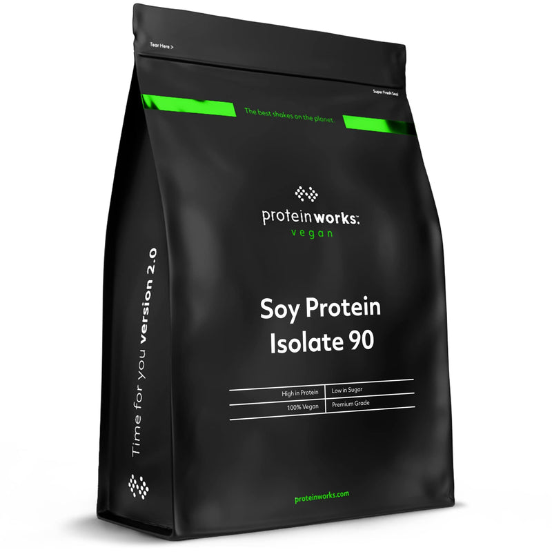 [Australia] - Soy Protein 90 (Isolate) Protein Powder | 100% Plant-Based | Low Fat | No Added Sugar | Gluten-Free | Protein Works | Chocolate Silk | 500 g 