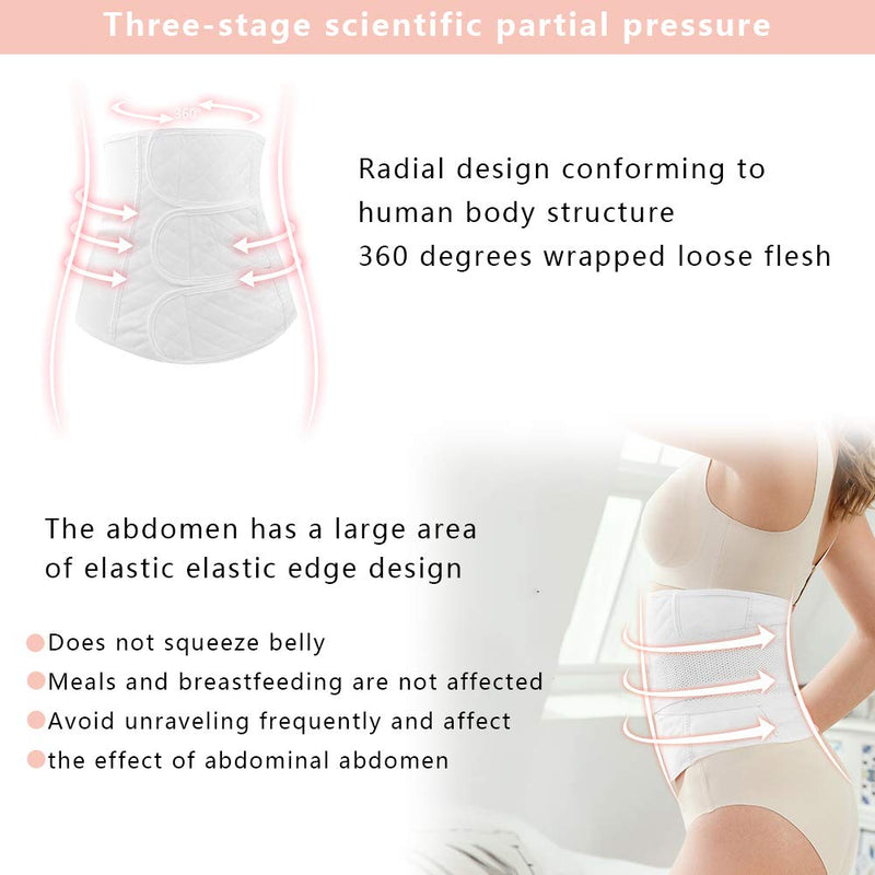 [Australia] - ZJchao Postnatal Belly Belt, 3 in 1 Cotton Postpartum Support Recovery Belly Wrap Waist/Pelvis Belt Body Shaper Postnatal Shapewear (M) M 