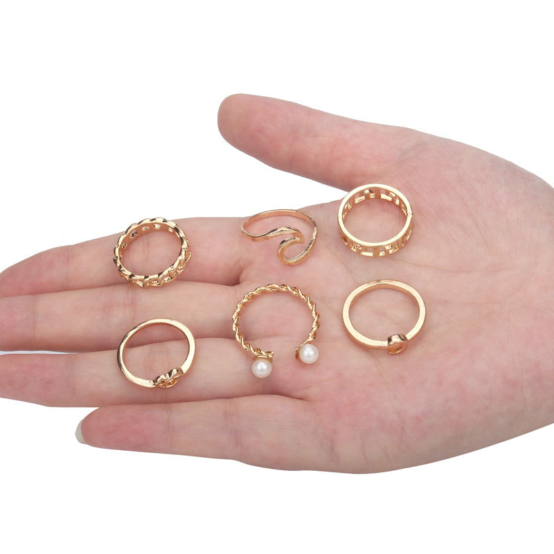 [Australia] - ONESING 25 Pcs Knuckle Rings for Women Stackable Rings Set Girls Bohemian Retro Vintage Joint Finger Gold Silver Rings for Women Men Hollow Carved Flowers 